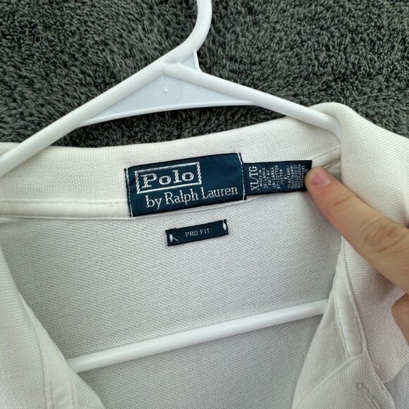 Polo Ralph Lauren Polo Shirt XL White Embroidered Short Sleeve Big Pony Pro Fit - Picture 7 of 15